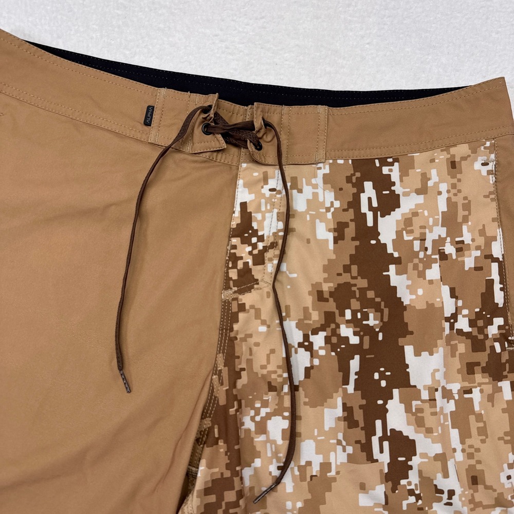 Alpha Defense Gear Board Shorts 2.0 Mens Size 36 Tan Camo Swimsuit Swim Hybrid - Picture 3 of 9